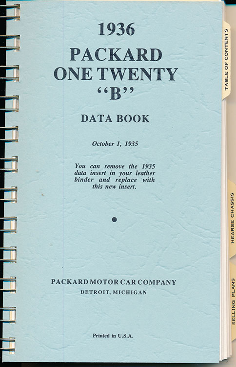 DB-36A, 1936 One Twenty Data Book