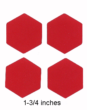 DE-17B, Medium (1-3/4") Reflective Scotchlite Hexagon for hub